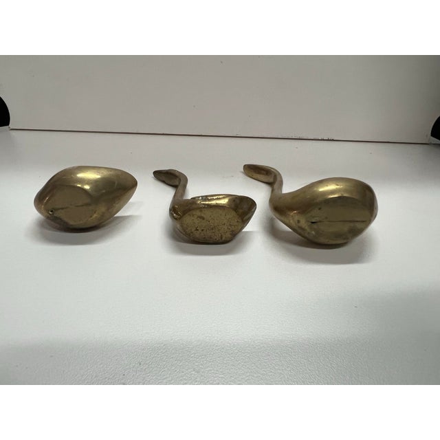 Mid Century Brass Swans Set of 3 For Sale In West Palm - Image 6 of 6
