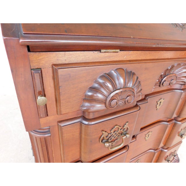 Brown Sypher & Co. 19th Century Mahogany Block Front Chippendale Style Desk For Sale - Image 8 of 12