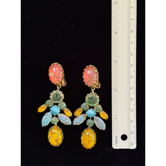 Contemporary Vintage Schreiner of New York Chandelier Earrings, A Pair For Sale - Image 3 of 8