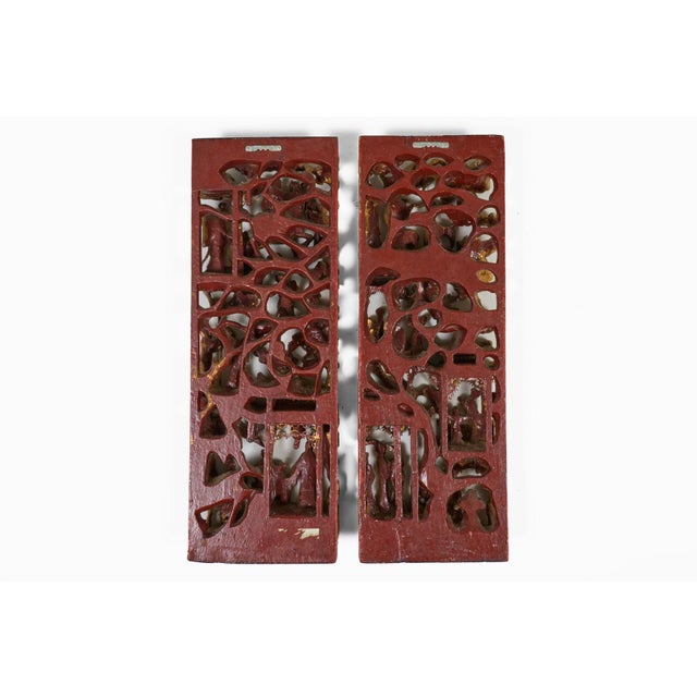 Pair Chinese Giltwood Carved Architectural Relief Panels For Sale - Image 10 of 10