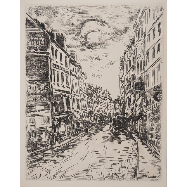 Maurice De Vlaminck, Street Towards Montparnasse, Original Signed Engraving For Sale