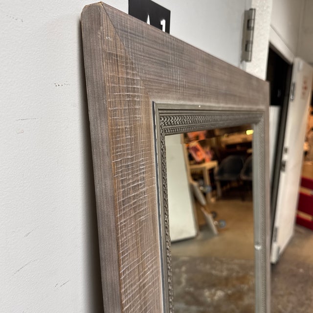 Wood Rustic Wooden Floor Mirror For Sale - Image 7 of 12