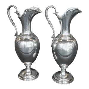 Pair of 1950s Oversized Sterling Silver Tiffany & Co. Pitchers