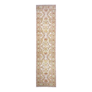 Persian Sultanabad Wool 4x18 Light Khaki & Ivory Handmade Gallery Rug #1143260 For Sale