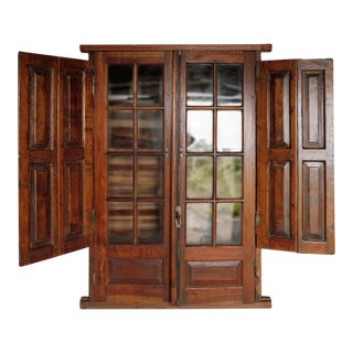 Antique French Windows With Solid Shutters For Sale