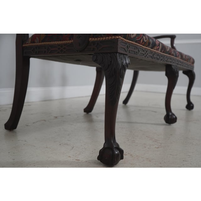 Antique 19th Century Chippendale Carved Mahogany Triple-Back Settee For Sale - Image 10 of 18