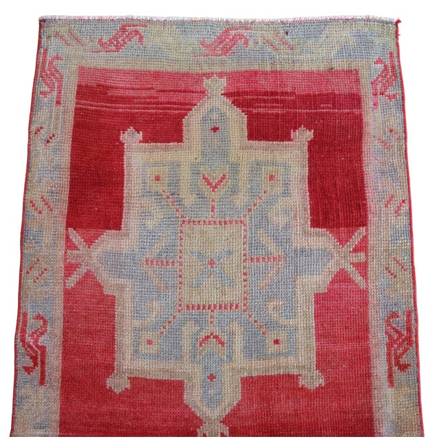 1970s Red Kurdish Herki Hand-Knotted Distressed Runner Hallway Decor For Sale - Image 9 of 13