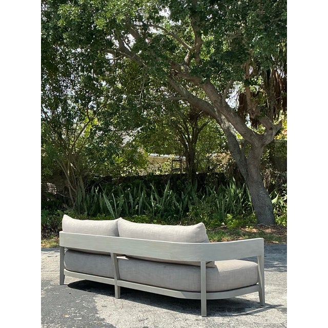 Early 21st Century Vintage “Balmain” Outdoor Teak Sofa After RH For Sale - Image 5 of 11