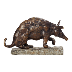 Dominik Albinski, Polish Modernist Man ANTEATER Bronze Expressionist Art Sculpture