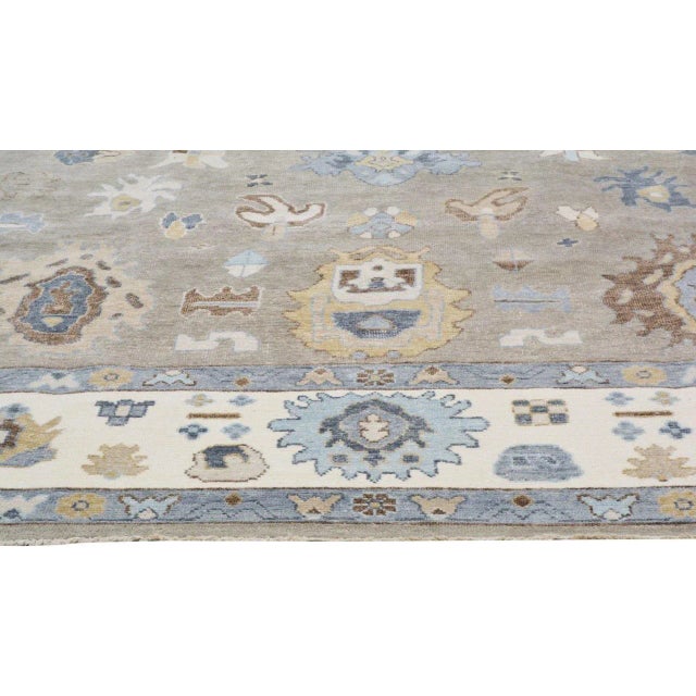 Oushak Hand Knotted Wool Rug,9'X12' For Sale - Image 4 of 6