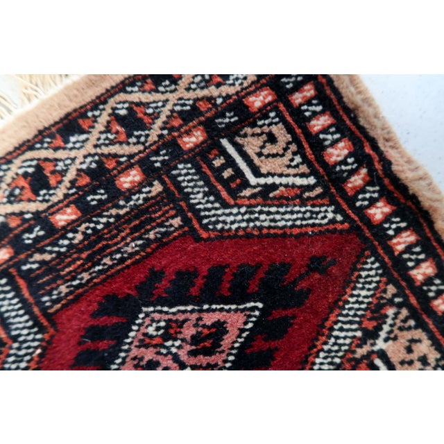 1960s, Handmade Vintage Uzbek Bukhara Mat Rug 1' X 1' For Sale In New York - Image 6 of 8
