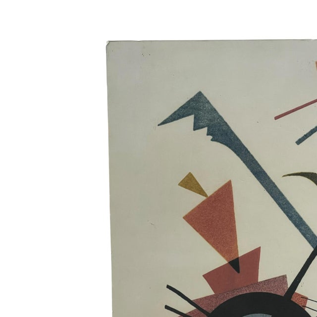 Paper Vintage Abstract Geometric Composition Print After Wassily Kandinsky, Signed and Numbered. For Sale - Image 7 of 10