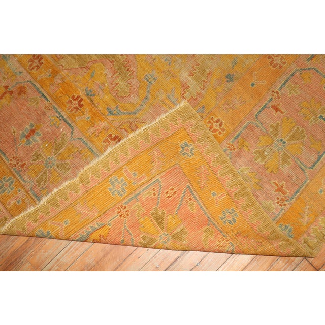 19th Century Distressed Colorful Antique Zabihi Collection Turkish Oushak Rug - 9'9" x 15' For Sale - Image 12 of 12