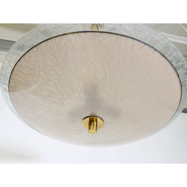 Mid-Century Three-Light Ceiling Lamp in Textured Glass, 1950s For Sale - Image 10 of 16