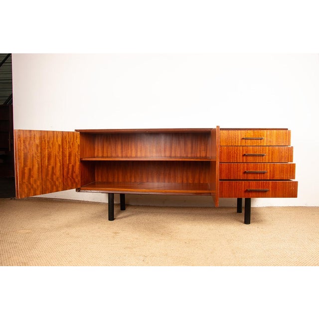 Black French Style Modernist Sideboard in Rosewood by Tricoire and Vecchione for Meubles TV, 1960s For Sale - Image 8 of 18