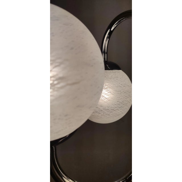 1980s Metal and Glass Ceiling Lamp, Italy, 1970s For Sale - Image 5 of 13