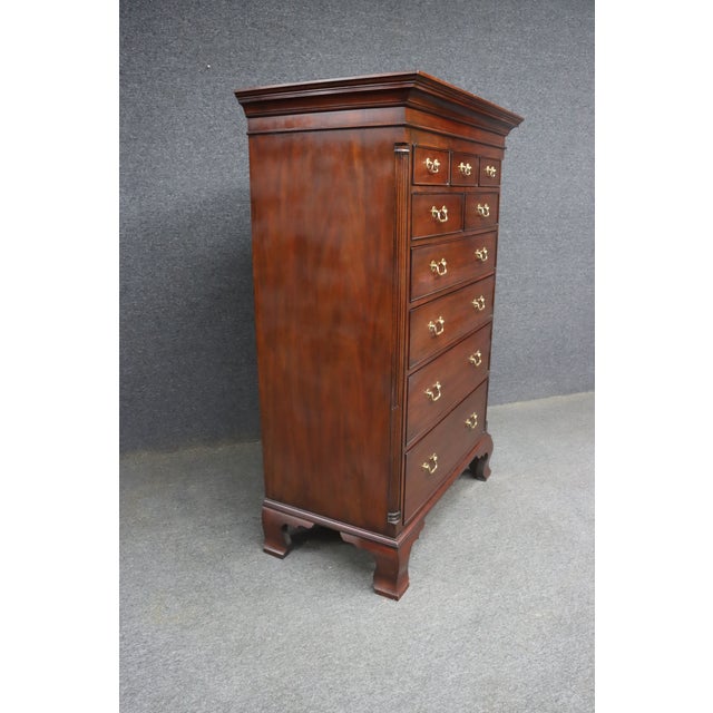 Chippendale Henkel-Harris New Market Collection Mahogany Chippendale High Chest For Sale - Image 3 of 11
