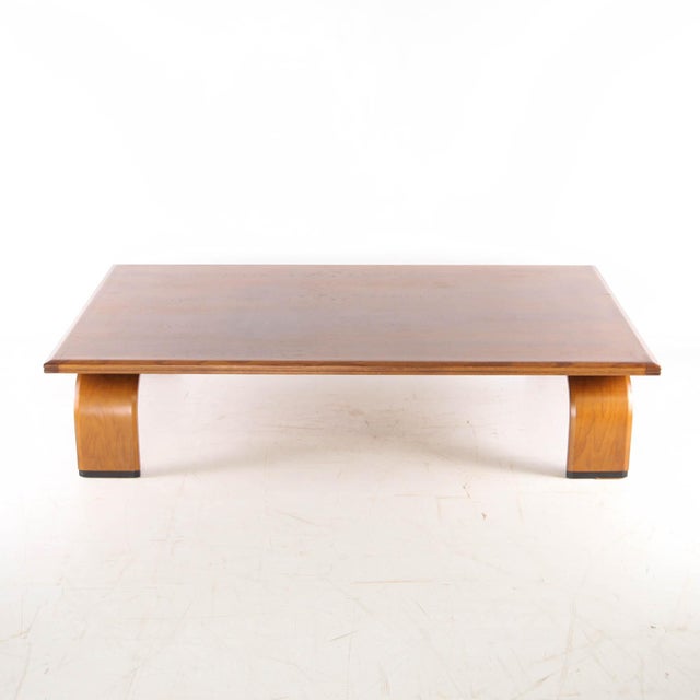 Tan Large Japanese Coffee Table in Oak, 1970s For Sale - Image 8 of 17