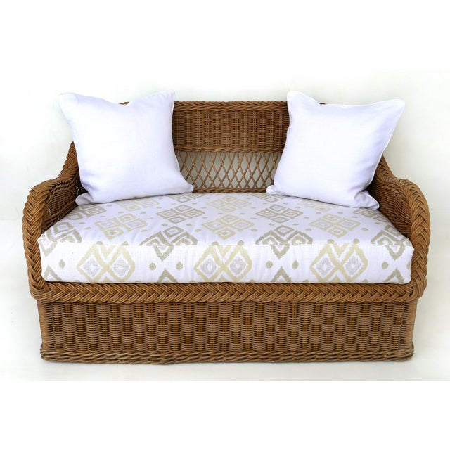 Henry Link Woven Wicker Loveseat Settee Chairish