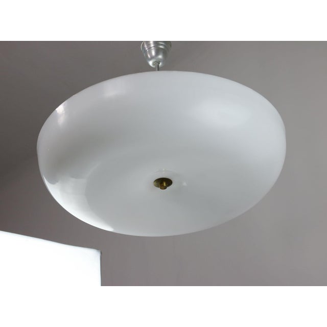 Space Age Italian Acrylic Glass and Brass Pendant Light, 1970s For Sale - Image 10 of 18