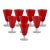 Ruby Red Octagon-Base Stemware, Set of 8 For Sale