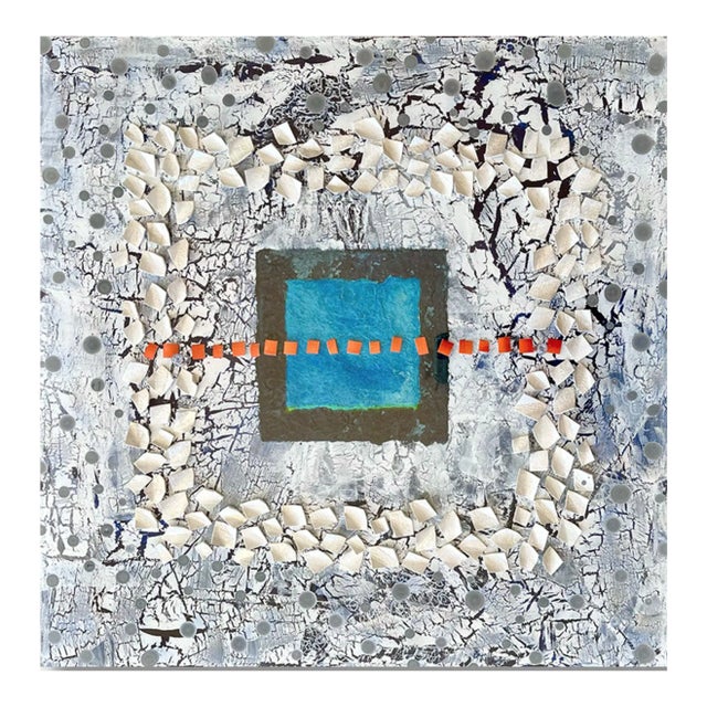 Kathleen Kane-Murrell Original Painting Over Plexiglass, "Blue Window" For Sale