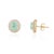 VR Jewels 1.93cts Double Halo Diamond Set Paraiba Tourmaline Earrings in 14k Gold- A Pair For Sale - Image 4 of 16