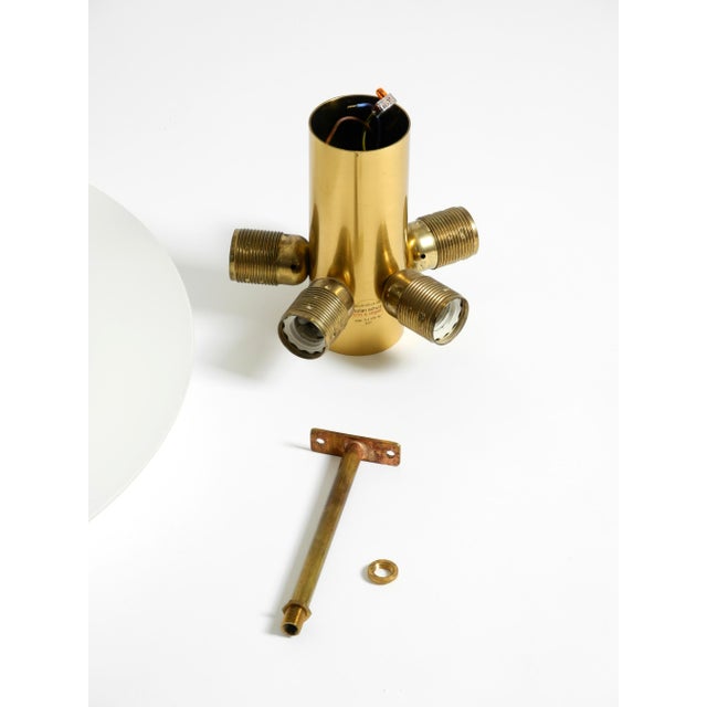 Large Gela 55 Brass Opal Glass Round Ceiling Lamp from Florian Schulz, 1970s For Sale - Image 13 of 14