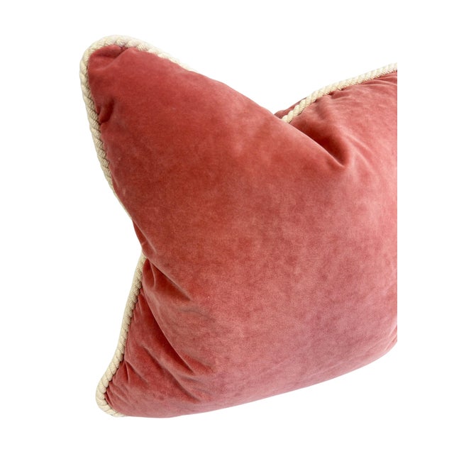 Contemporary Designer Rose Velvet Pillows - A Pair For Sale - Image 3 of 5