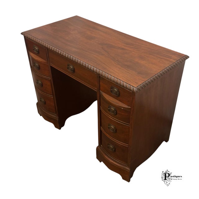 Vintage Georgian Style Mahogany Desk For Sale - Image 4 of 10
