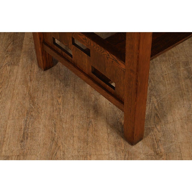 Antique Arts & Crafts Library Table Writing Desk For Sale - Image 10 of 18