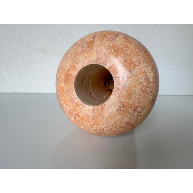 Mid-Century Modern 1980s Maitland Smith Style Tessellated Stone Vase For Sale - Image 3 of 7