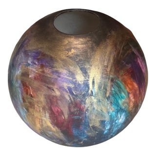 Large Byron & Alyse Sanders Signed Studio Art Pottery Globe-Form Vessel, 1980s For Sale