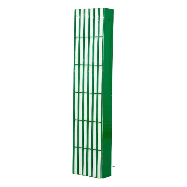 Rectangular Floor Lamp in Green and White Acrylic Glass, Italy, 1970s For Sale