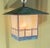 20th century Arts & Crafts pendant light ,Features beautiful art glass shades , newly wired with new porcelain socket ....