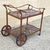 Brown Late 20th Century Cast Aluminum Metal Lattice Garden Patio Serving Bar Tea Cart Side Table For Sale - Image 8 of 10