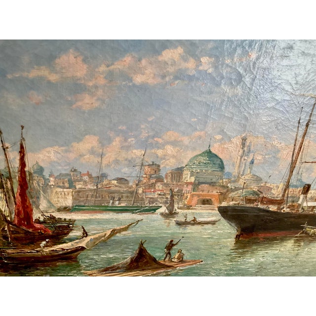 Fritz Carpentero, View of Bosphorus, 1800s, Oil on Canvas For Sale - Image 7 of 18