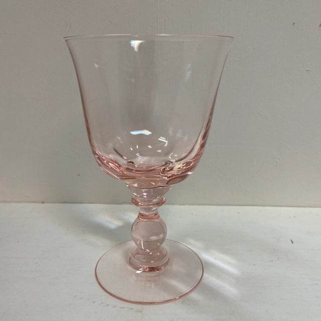 Pink Tiffin-Franciscan Canterbury II Water Goblets - Set of 5 For Sale - Image 4 of 6