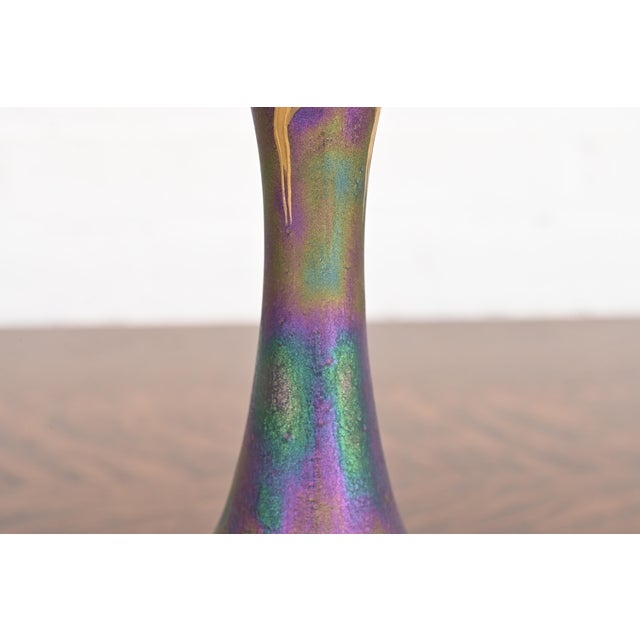 Ceramic Carlsbad Austrian Art Nouveau Porcelain Iridesecent Vase, Late 19th Century For Sale - Image 7 of 12