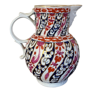 Large Antique 18th Century English Worcester Flight Barr Porcelain Jug or Pitcher Queen Charlotte Pattern Circa 1790