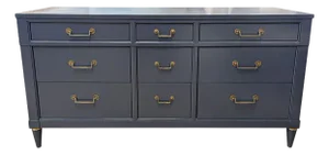 62" Finished 9 Drawer Century Vintage Dresser