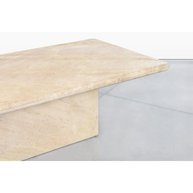 Stone 1980s Vintage Italian Marble Coffee TableVintage Italian Modern Travertine Coffee Table, 1980s For Sale - Image 7 of 10