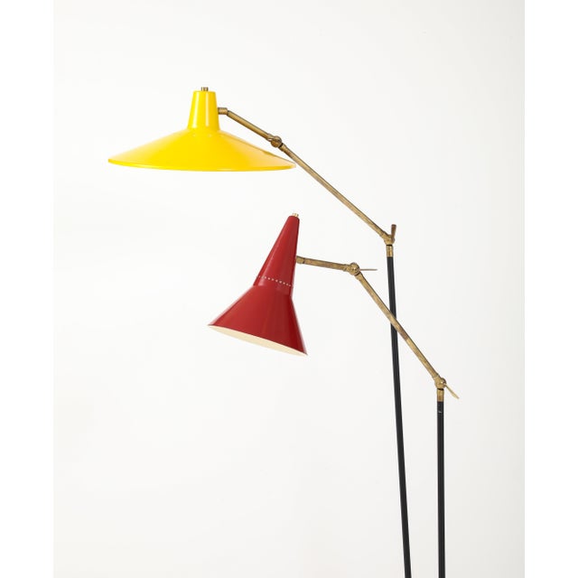 1960's Mid-Century Modern Style After Stilnovo Two Arm Adjustable Italian Floor Lamp For Sale In New York - Image 6 of 18