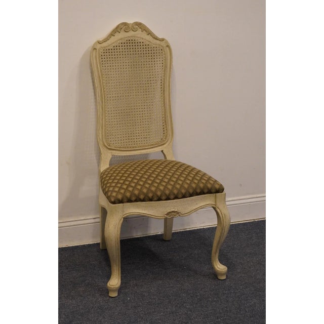 Century Furniture Century Furniture Cream / Off White Painted Contemporary Country French Style Cane Back Dining Side Chair For Sale - Image 4 of 9
