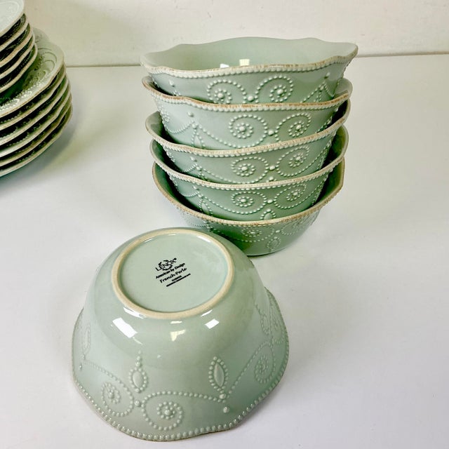 Art Nouveau Americana Lenox French Perle Ironstone Dinnerware - Set of 23 For Sale - Image 13 of 18
