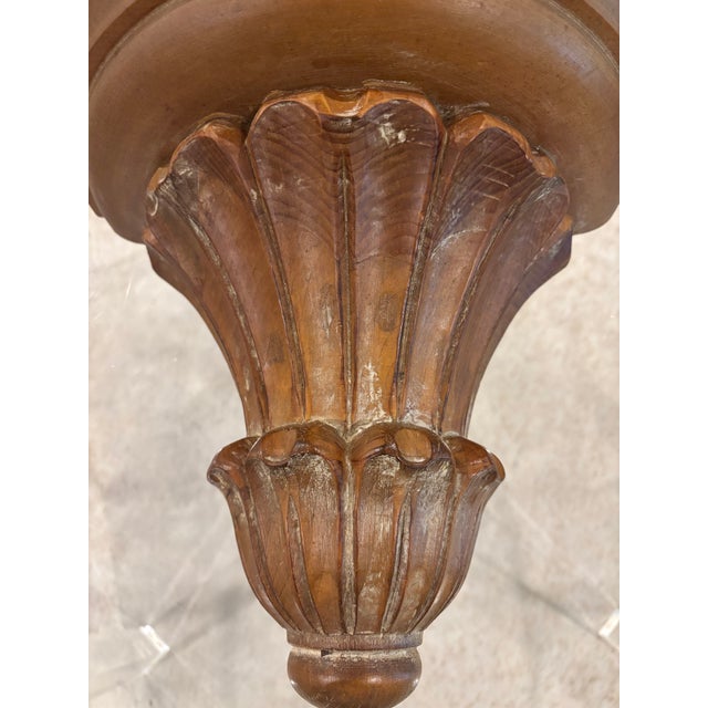 Mid 20th Century Large Scale Vintage Italian Hand-Carved Wooden Wall Shelf / Wall Bracket For Sale - Image 5 of 12