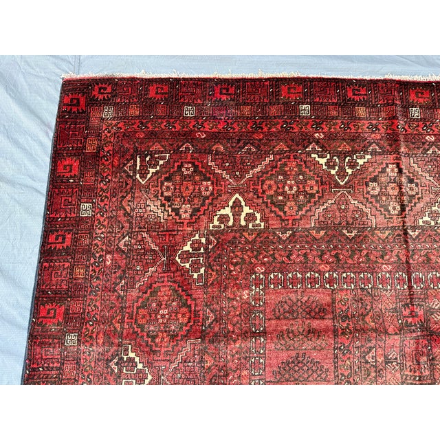 Burgundy Adraskan Baluch Hand-Knotted Wool Rug - 8'4" X 5'8" For Sale - Image 10 of 13