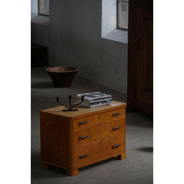 Scandinavian Art Deco Chest of Drawers in Birch, 1930s For Sale - Image 11 of 18