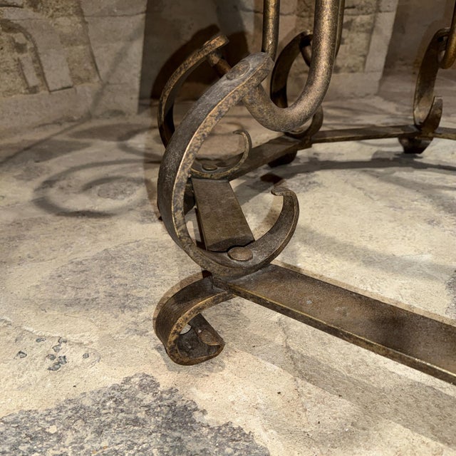 Gold 1960s Sculptural Forged Iron Gilt Patio Table For Sale - Image 8 of 11