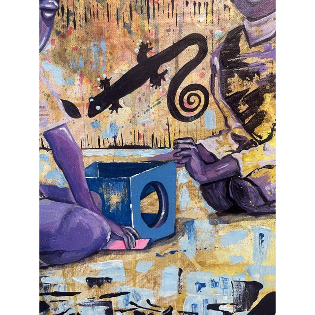 2020s Yemoja’s Tinko Tinko Tinkoko Tinko Interrupted, Wall Painting by Victory Anthony Nted (2026), Acrylic and Gouache on Canvas For Sale - Image 5 of 7